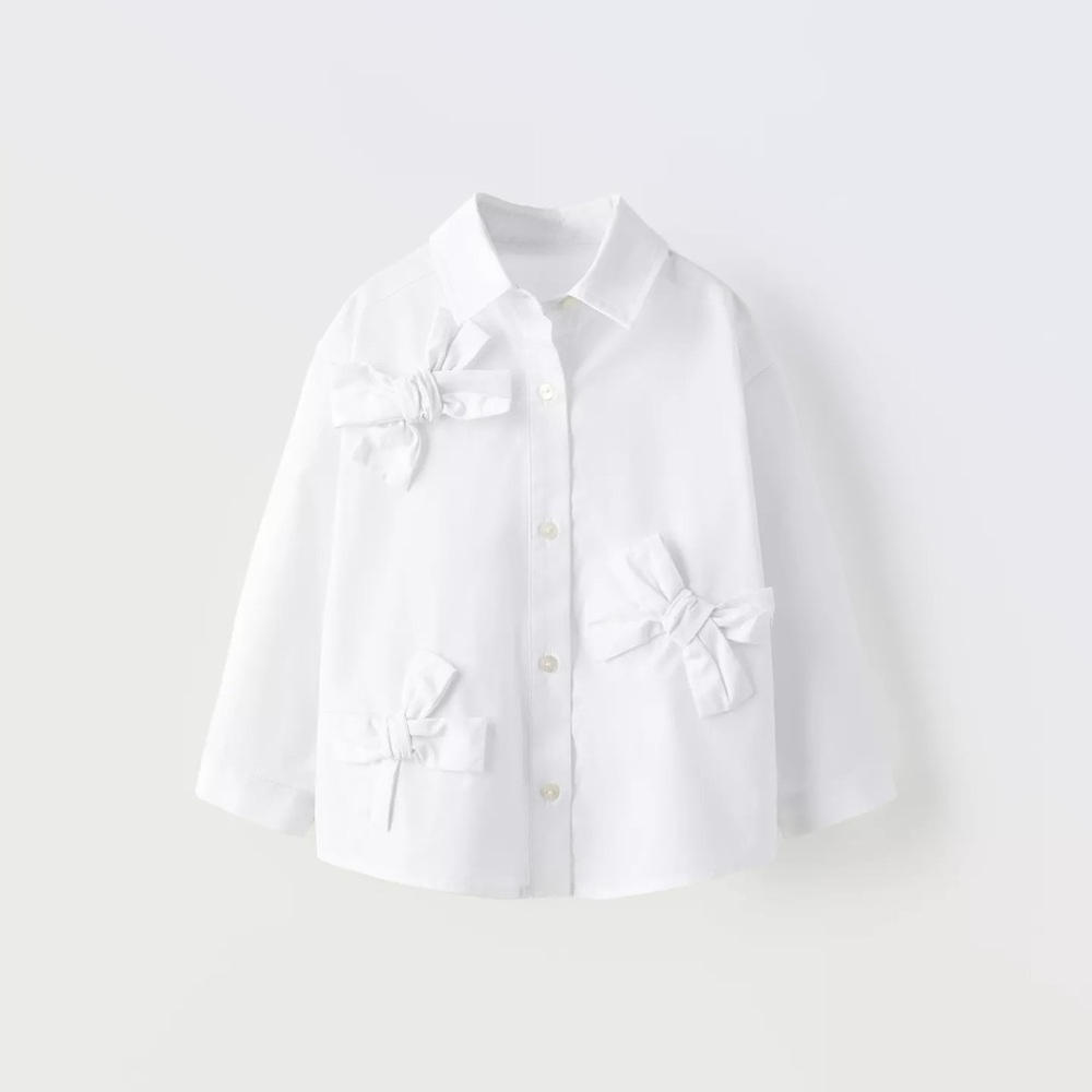 Zara poplin shirt with ties